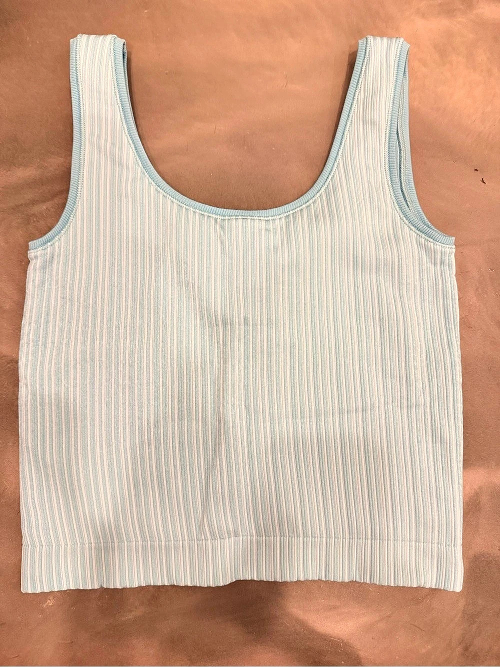 Athleta Girl Light Blue Striped Tank Top Size XXL/16